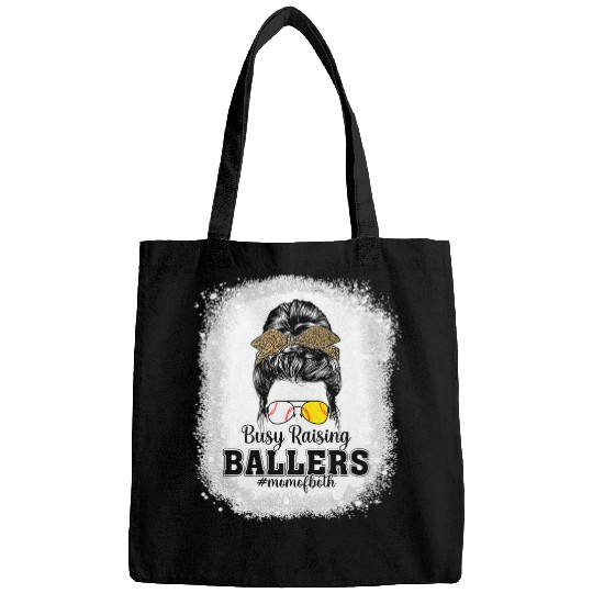 Sport Baseball Messy Bun Mom Of Both Baseball Softball Busy Raising Ballers Bags