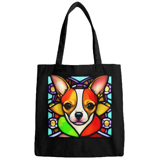 Chihuahua Pet Stained Glass Pop Art 9 Bags