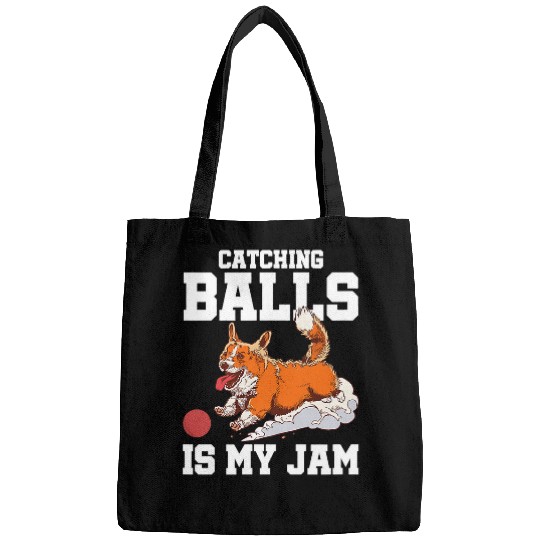Sport Dodgeball Catching Balls Is My Jam Funny Dog Playing Ball Bags