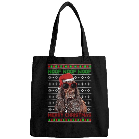 Boykin Spaniel Pet Funny Woof Merry Christmas Bags