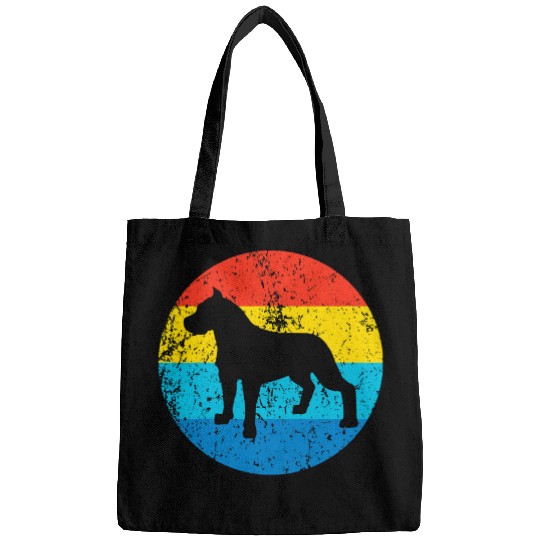 Cane Corso Pet Breed Silhouette Retro 1970s Circle Bags