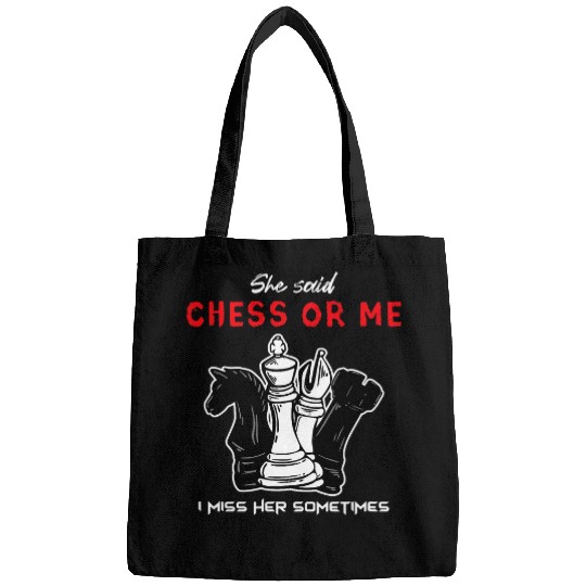 Mens She Said Chess Or Me Funny Chess Coachs Rook Chess Club Bags