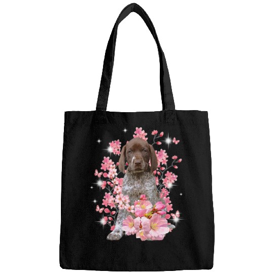 German Shorthaired Pet Cherry Blossom Flowers Bags