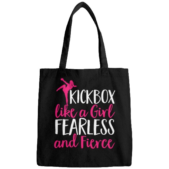 Sport Kickboxing Girl Fearless and Fierce Kickbox Kickboxer Bags