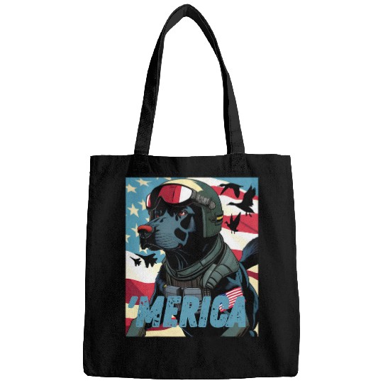 Labrador Pet Merica Patriotic Black Labrador. Duck Hunting. Dove hunter Bags