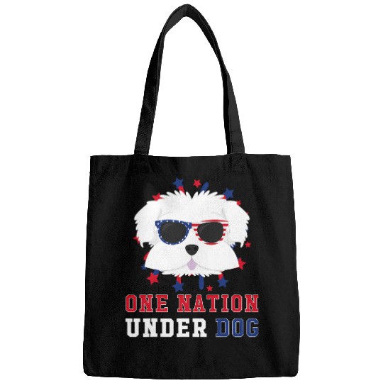 Maltese Pet One Nation Under Dog Fourth Of July Bags