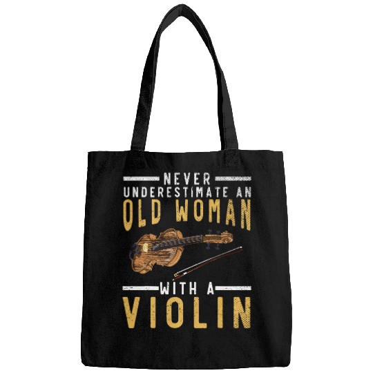 Funny Violin Retired Old Women Violinist Funny Musician Orchestra Violin Bags