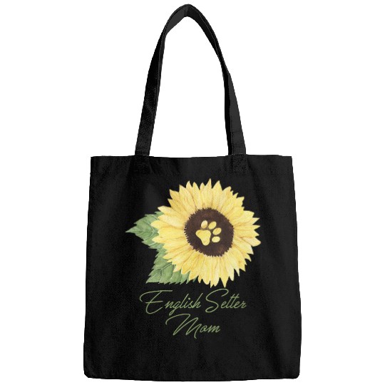 English Setter Pet English Setter Mom English Setter Mama Dog Lover Sunflower Bags