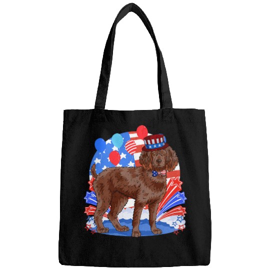 Boykin Spaniel Pet Merica 4th of July American Flag Bags