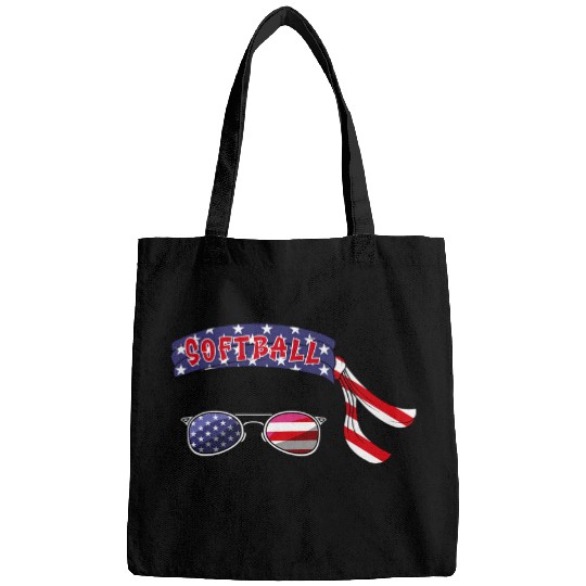 Sport Softball Patriotic America Red White Blue Glasses Bandana Bags