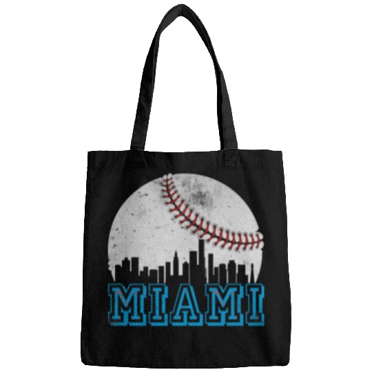 Sport Baseball Miami Baseball Skyline Miami Florida Cityscape Retro Bags