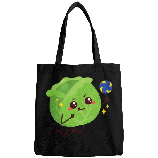 Sport Volleyball Funny Cabbage Playing Volleyball Vegetable Lover Bags