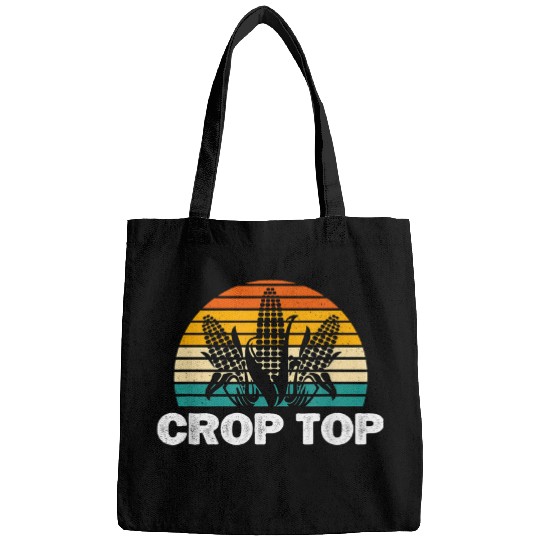 Crop Top Corn Funny Maize Corn Lover Farmer Retro Bags