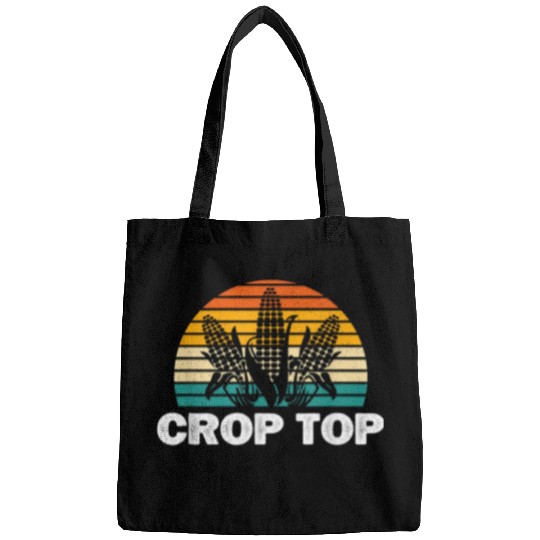Crop Top Corn Funny Maize Corn Lover Farmer Retro Bags