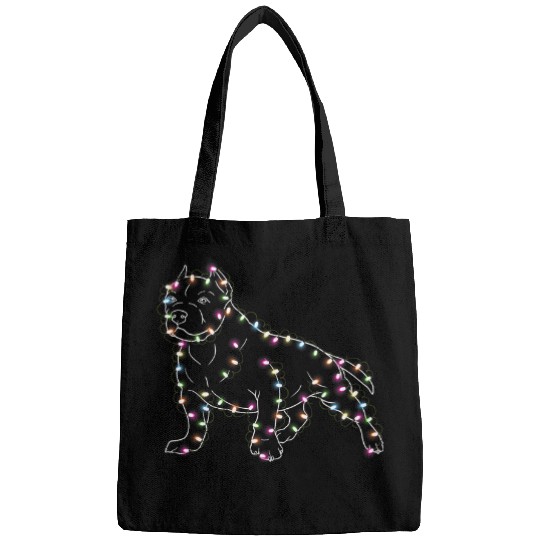 Pitbull Pet Bully Christmas Light Funny Pitbull Lover Bags