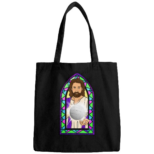 Sport Volleyball Christian Volleyball Player Jesus Stained Glass Christian Sport Lover Bags