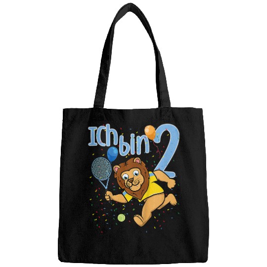 Discover Sport Tennis Lion Gift Kids Second Birthday Boy Tennis Lion Ich Bin Zwei Bags
