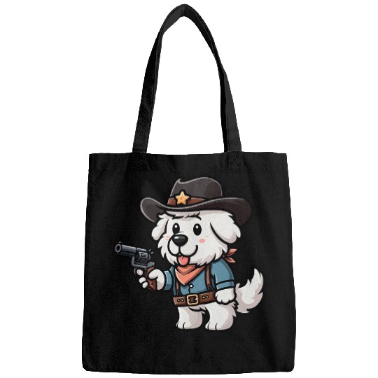 Pyrenees Pet Wild West Funny Dog Cowboy Bags