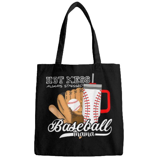 Sport Baseball Mama Hot Mess Always Stressed Game Day Bags