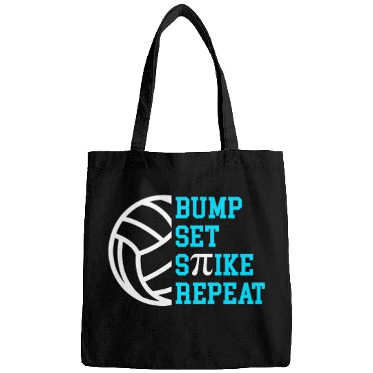 Discover Sport Volleyball Pi Day Volleyball Bump Set Spike Repeat Math Teacher Pi Bags