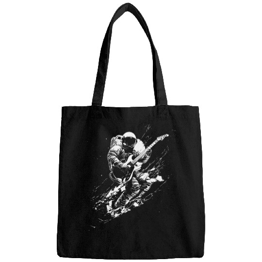 Deep Space Astro Rocker Astronaut playing electric guitar Bags