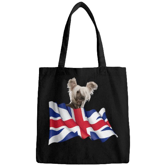 Chinese Crested Pet Union Jack Flag Dog Bags
