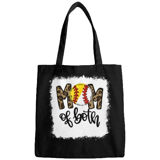 Sport Baseball Softball Bleached Mom Of Both Leopard Baseball Mom Softball Mom Bags