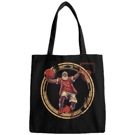 Sport Basketball Happy Kwanzaa Merry Kwanzaa Santa Black Christmas Basketball 1 Bags