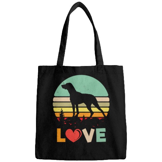 German Shorthaired Pet Retro Love German Shorthaired Pointer Dog Vintage Bags
