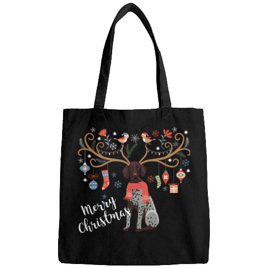 German Shorthaired Pet Christmas Reindeer Bags
