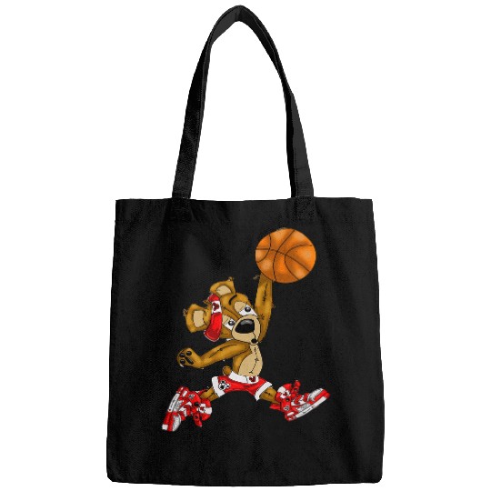 Sport Basketball Mj Basketball Teddy Bear San Francisco Street Artist Zamiro Bags