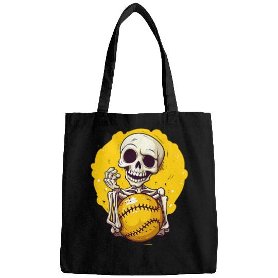 Sport Softball Skeletons Halloween Women Girls Softball Halloween 2 Bags