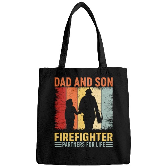 Discover dad and son firefighter partners for life Bags