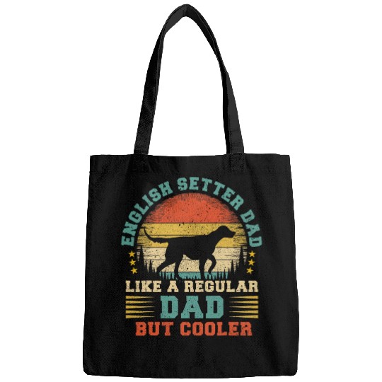 English Setter Pet Retro vintages Dog Funny English Setter Dad Fathers Day Bags