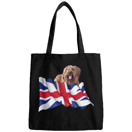 Briard Pet Union Jack Flag Dog Bags