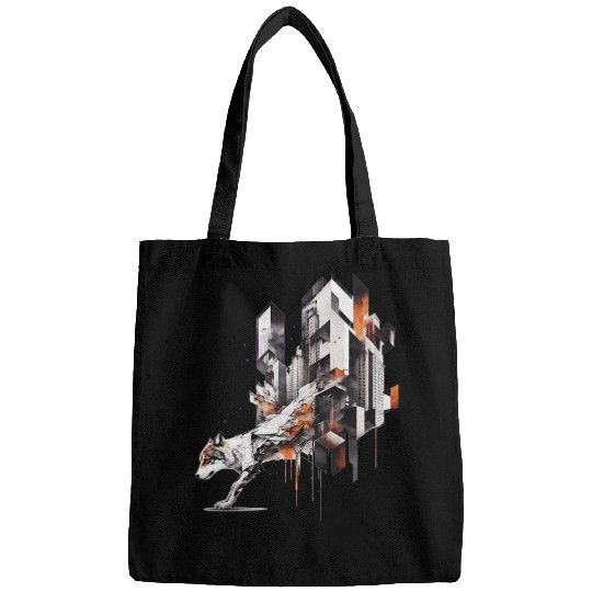 Coyote Mammal Architecture Animal Print Art Animal Lover wolfs 21 Bags