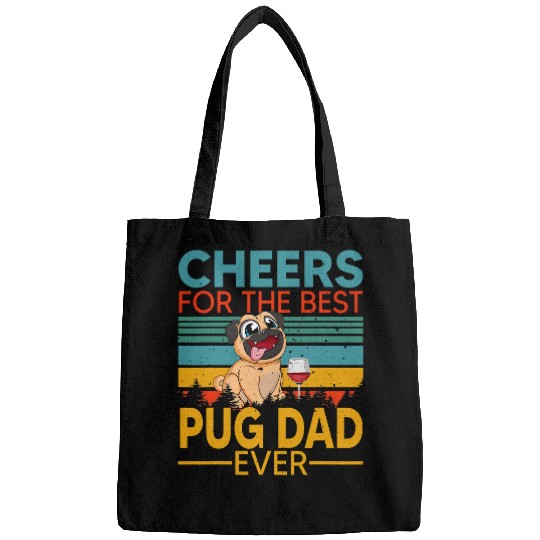 Pug Pet Cheers For The bests Pug Dad Happy Fathers Day Drinking 67 Bags