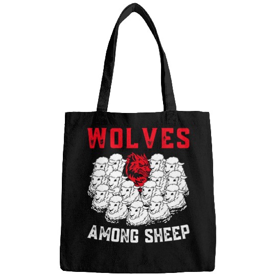 Coyote Mammal Among Sheep Lamb Farm Animal Farming Country Bags