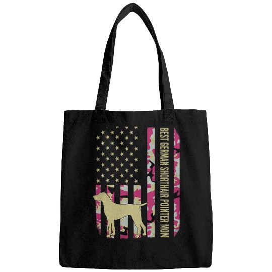 German Shorthaired Pet Womens German Shorthair Pointer GSP Mom Pink USA Flag Bags
