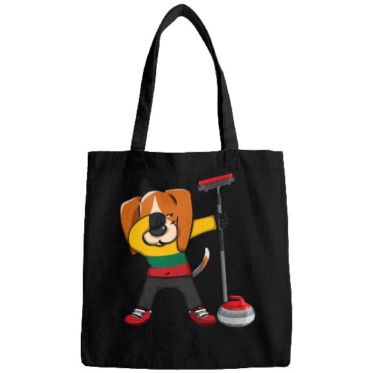 Beagle Pet Dabbings Beagle Lithuania Curling Fans Jersey Winter Sports Bags