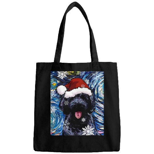 Goldendoodle Pet Labradoodle Santa Dog Christmas Art Aja Bags