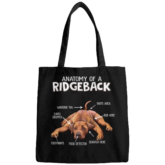 Rhodesian Ridgeback Pet Anatomy of a Rhodesian Ridgeback Dog Funny Phrases Bags