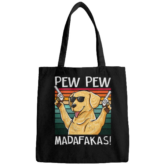 Labrador Pet Pew Pew Dog vintages Retro Sunset Dogs Guns Nerd Bags
