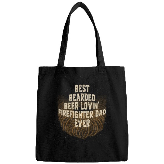bests Bearded Beer Lovin Firefighter Dad Funny Beard Lover Bags