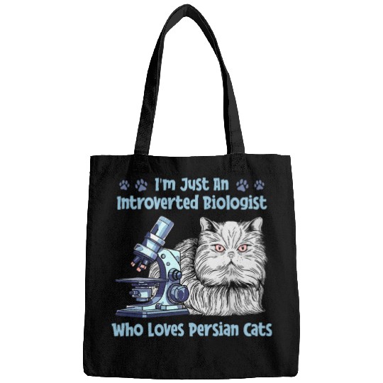 Biologist Persian Student Science Teacher Biology Cat Bags