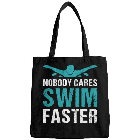 Swimmer Nobody Cares Swim Faster Funny Swim Coachs 3 Bags