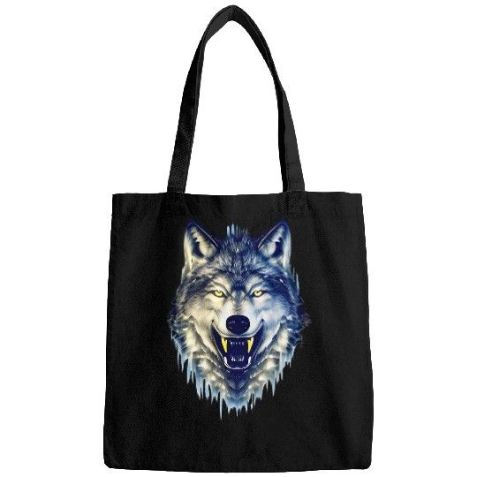 Coyote Mammal Splash Art Animal Face Bags