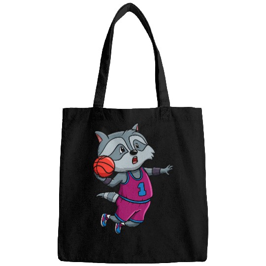 Basketball Raccoon Bball Coachs Player Sports Trash Panda Bags