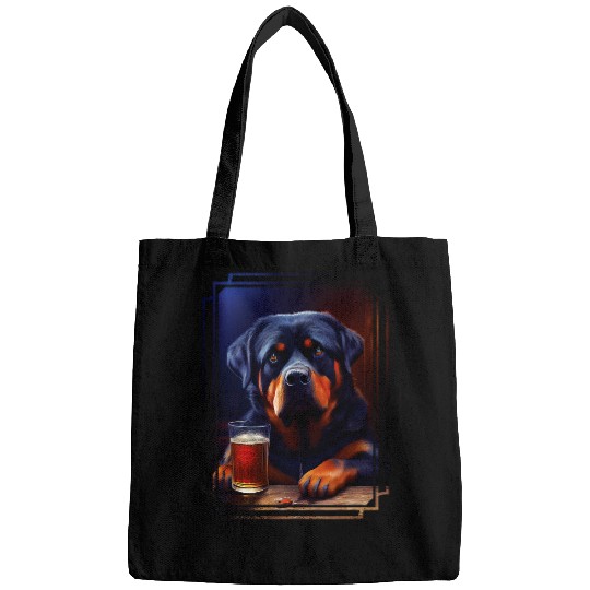 Dog in Pub I Drinking Dog I Drinking Rottweiler Bags