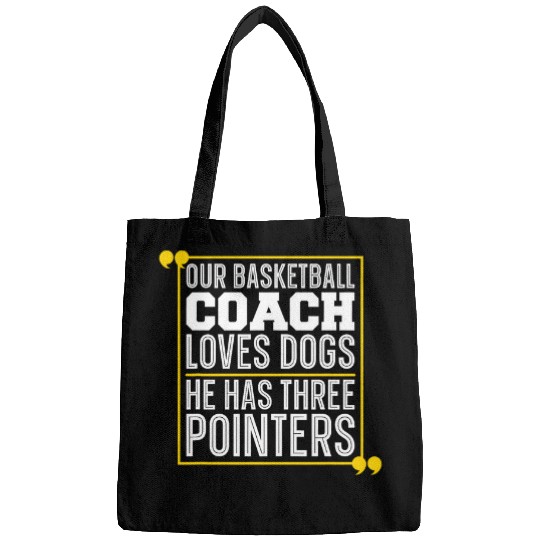 Our Basketball Coachs Loves Dogs Hoops Basketball Coach Bags